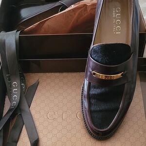 Gucci Woman's Dark Brown Leather Loafers